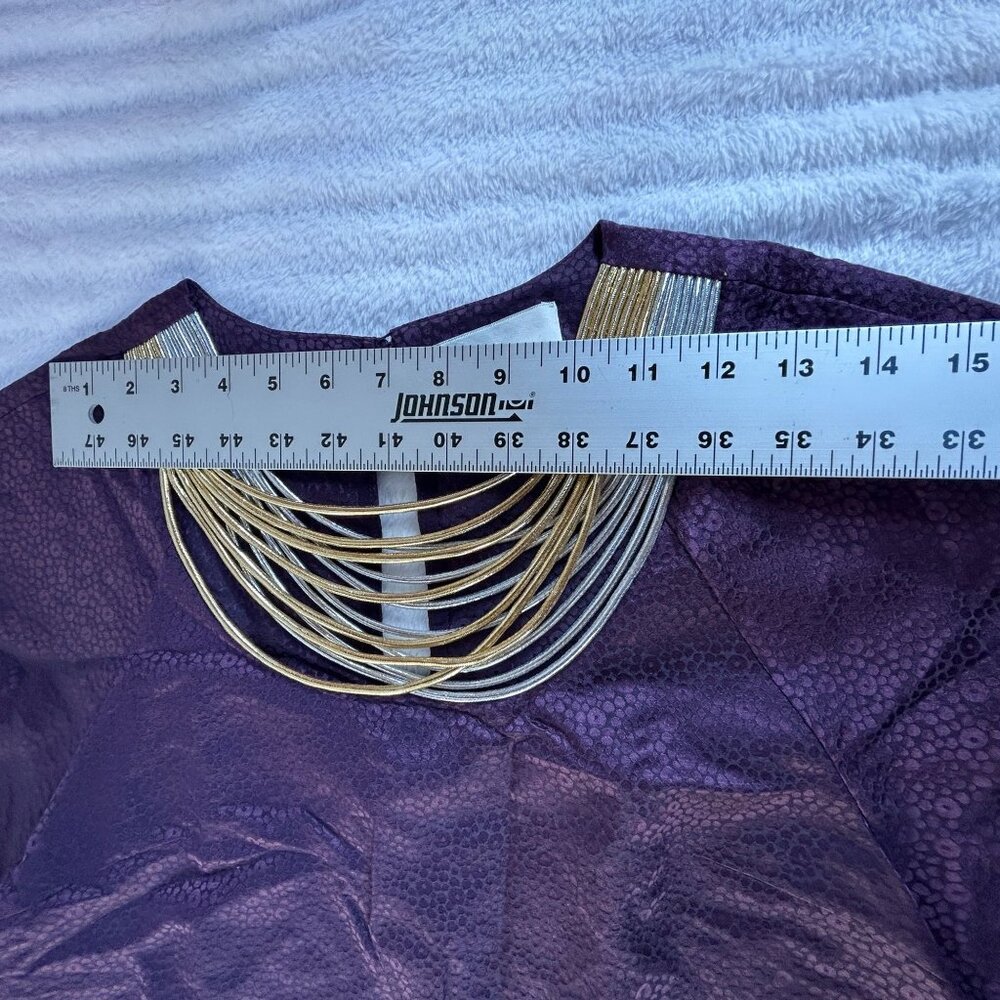 3.1 Phillip Lim Womens Wool Silk Short Sleeve Top Metallic Neck Size 6 Purple - Picture 6 of 9